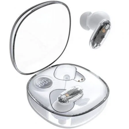 Mars Gaming Auricular gaming mhib2 semi-transparente bluetooth 5.4 con indicador led blanco